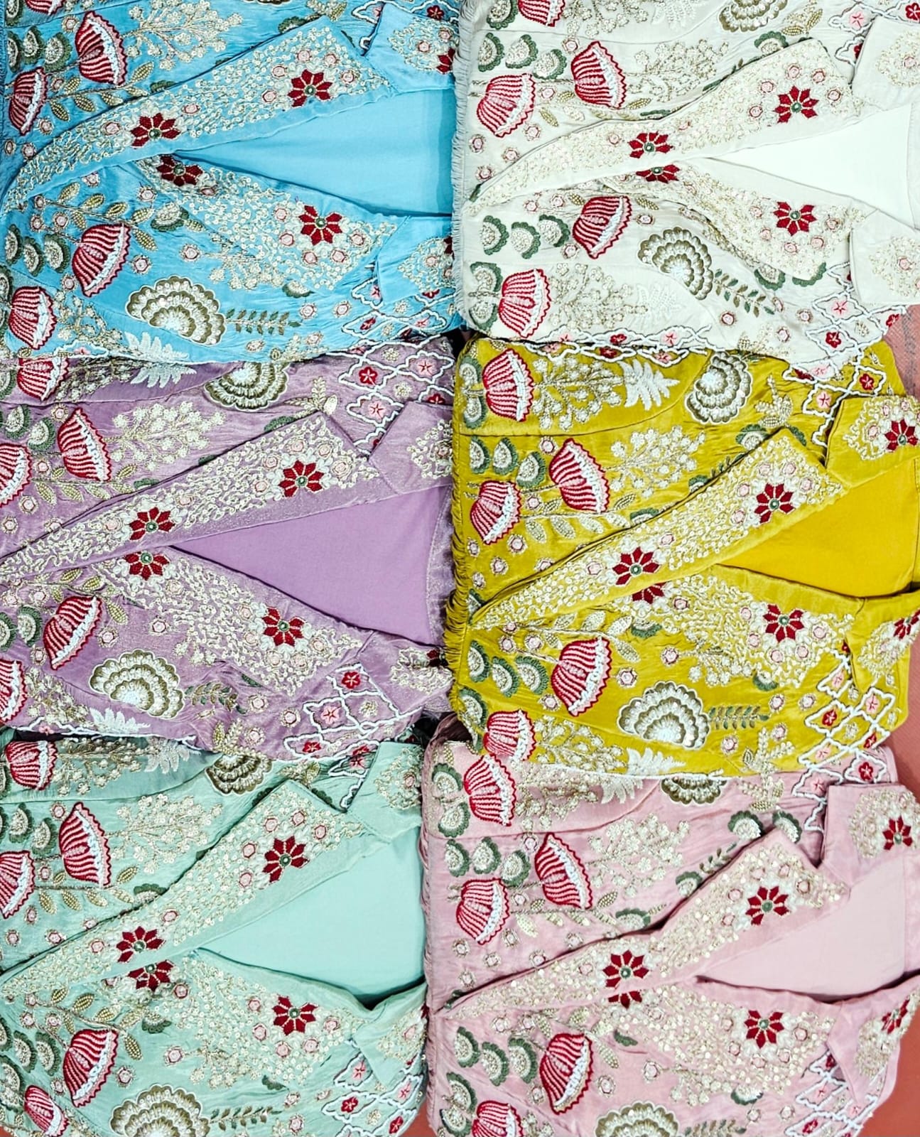 "TABEER" Pleated Embroidered Gown Set with Dupatta – Cream & Rose Fusion Elegance