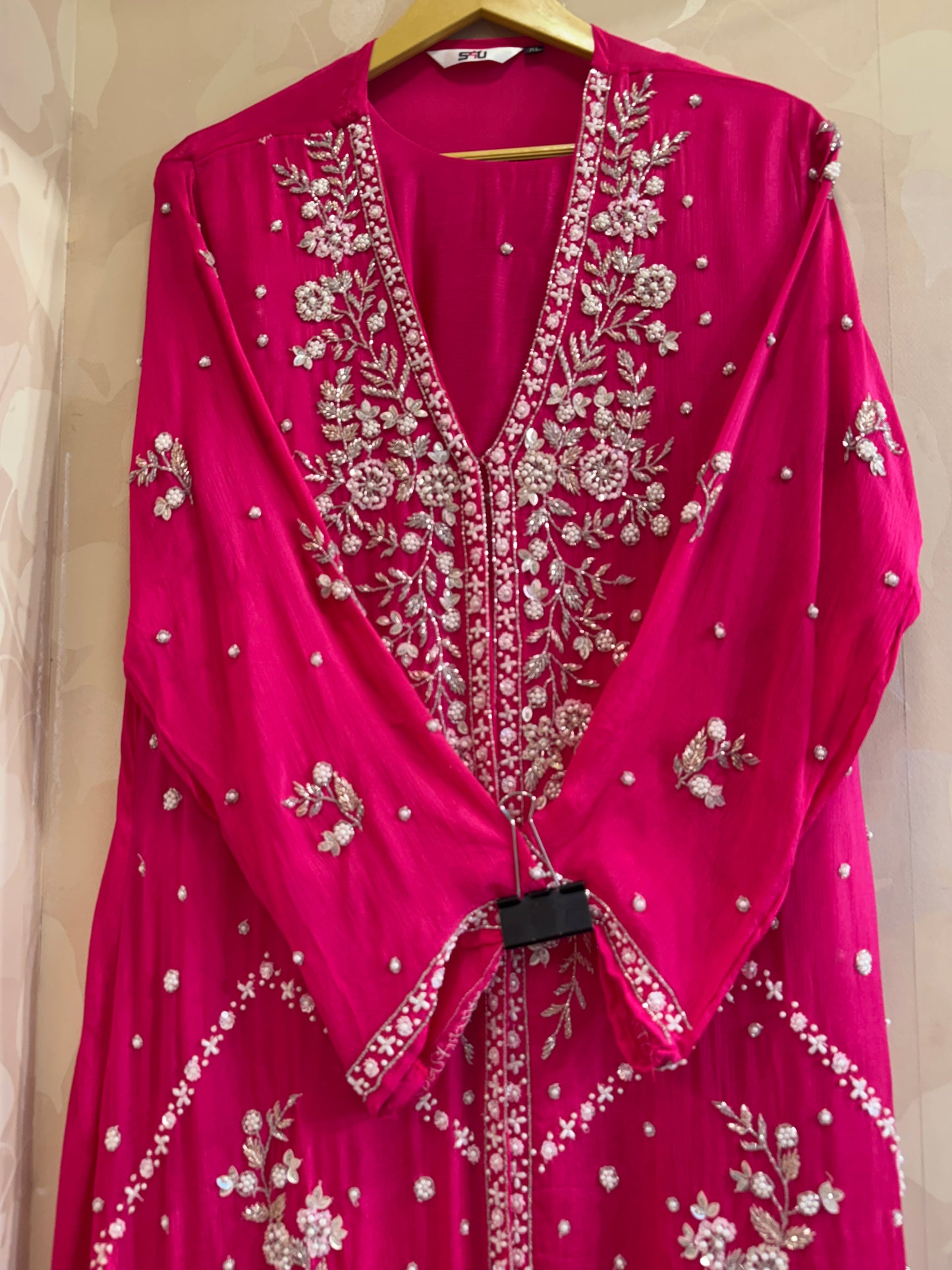 Handwork pink jacket set