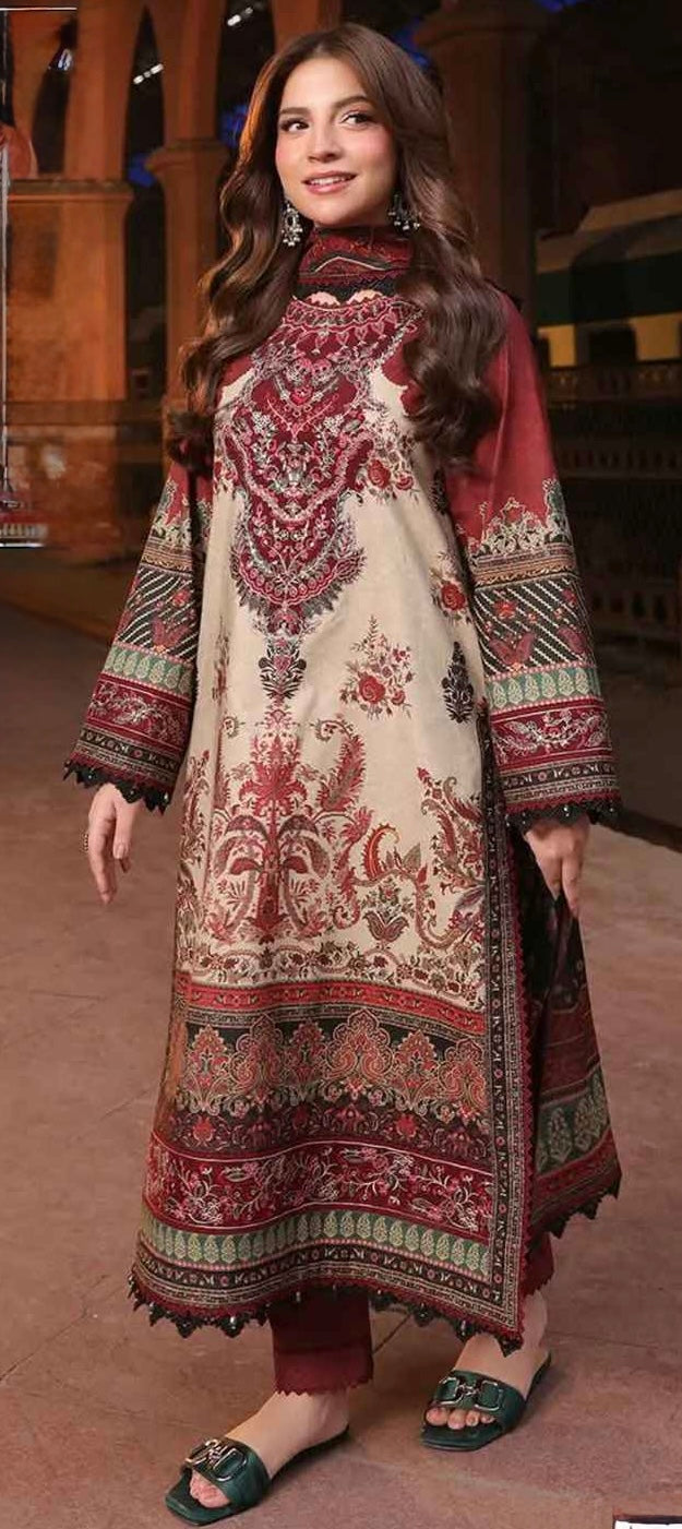 Dananeer viral Lawn Set ( chiffon dupatta)