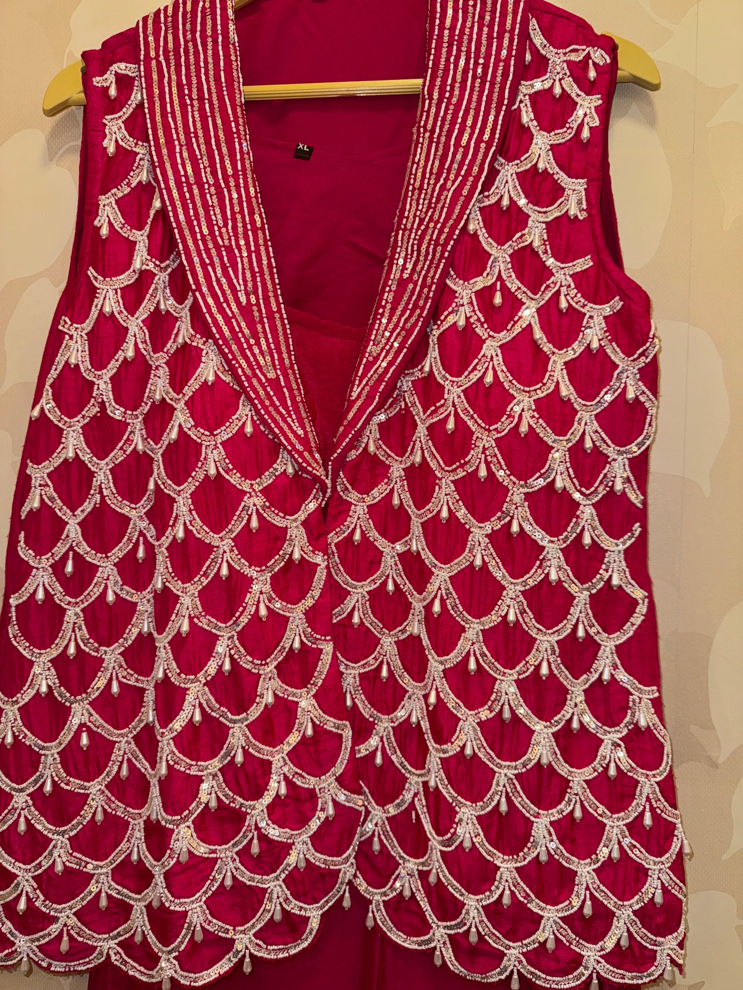 Rani Royale – Indo-Western Palazzo Set with Pearl Handwork Jacket