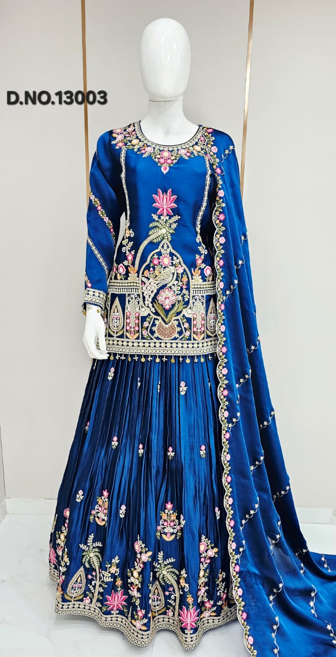 Hand-Embroidered Lehenga Kurta Set