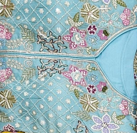Shimmer Tissue Peplum Gharara Set | Multi-Thread Zardosi & Cutdana Handwork | Inara by Javed & Daughters