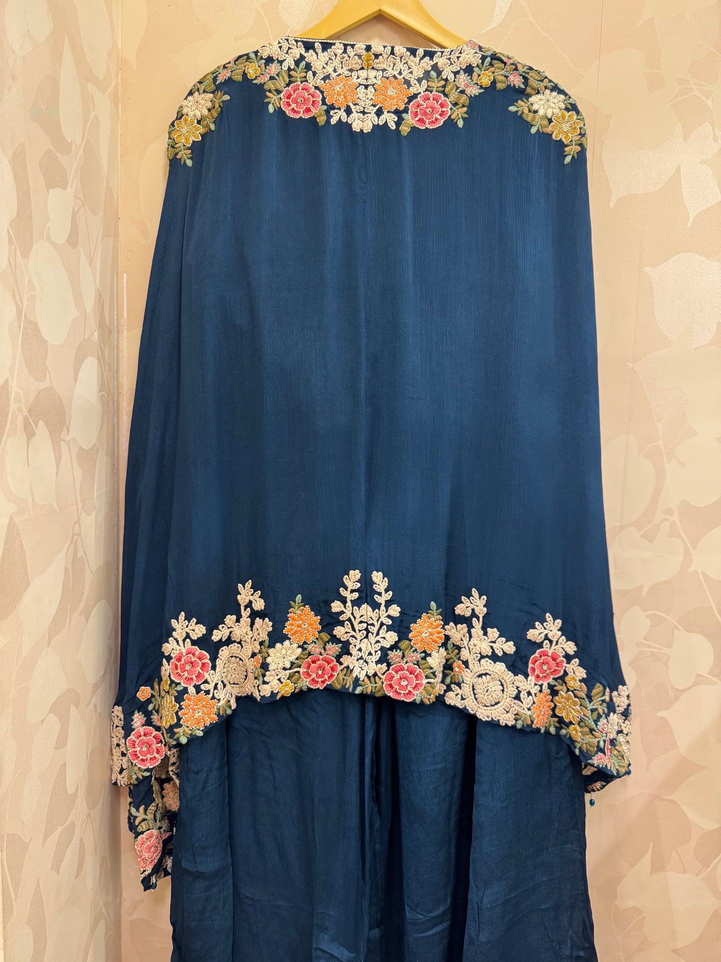 Hand-Embroidered Kaftan Style Kurta with Palazzo Set