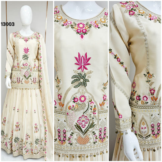Hand-Embroidered Lehenga Kurta Set