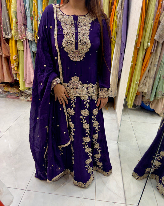Jamuni Purple Lehenga Kurta Set with Gota Patti Handwork & Dupatta | Luxury Ethnic Wear for Women