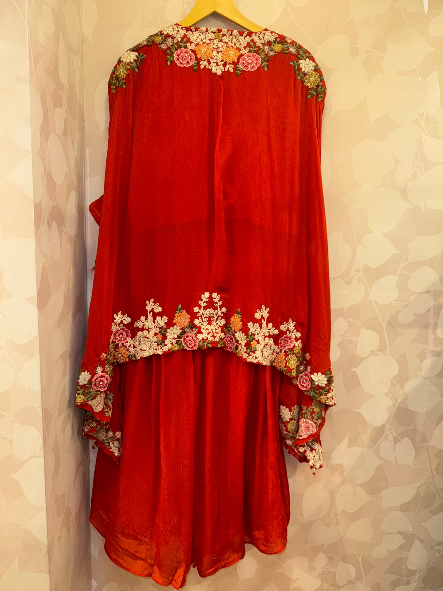Hand-Embroidered Kaftan Style Kurta with Palazzo Set