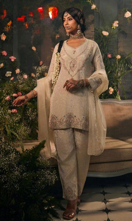 Noor Ivory Handwork Pakistani Suit Set